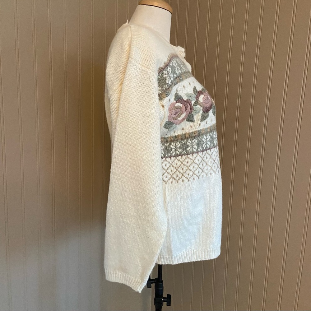 Vintage Cottagecore Granny Sweater Ramie Blend Women’s Size Small-Medium - Picture 4 of 9